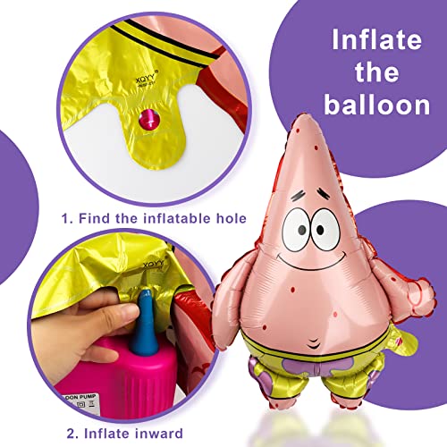 Yisscen - Globos de aluminio (10 unidades), diseño de Bob Esponja de Bob Esponja, globos de helio, globos de Bob Esponja de aluminio para baby shower, cumpleaños infantiles, actividades de guardería