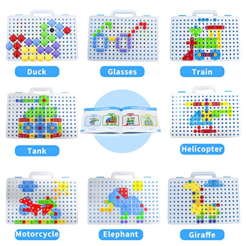 yoptote 224 PCS Juguetes Puzzles 3D Mosaicos Infantiles Manualidades Niños Dinosaurios Juguetes Educativos Bloques Construccion Herramientas Regalo Niña 2 3 4 5 Años