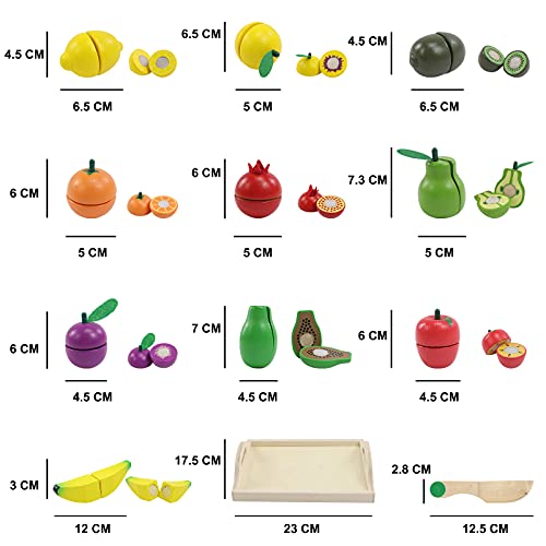 yoptote Frutas de Madera Cortar Frutas Surtido Verduras Juguetes Comida Madera Cocinas de Juguete para Niños Regalo Niña 2 3 4 5 Años