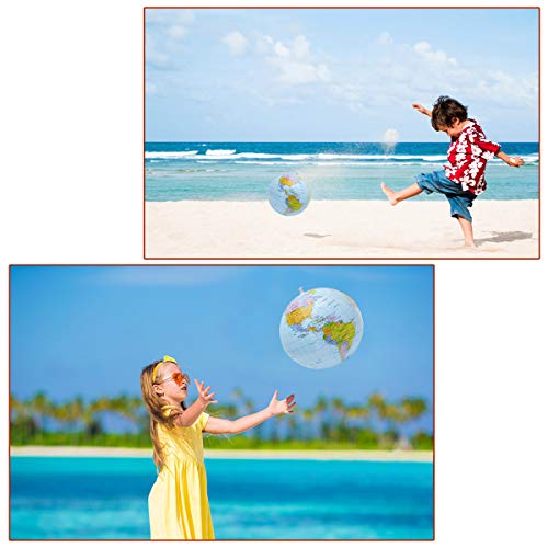 YuChiSX 5 Piezas de Globo Inflable Globo Terráqueo PVC Bola de Playa de Tierra Inflable para Jugar en Playa o Enseñanza, Colorido, para Escolar Juguetes niños Aprender geografía