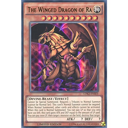 YuGiOh : LDK2-ENS03 Limited Ed The Winged Dragon of Ra Ultra Rare Card - ( Yu-Gi-Oh! Single Card ) by Deckboosters