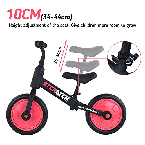 ZavoFly Bicicleta de Equilibrio de 12 `` para niños de 2, 3, 4 y 5 años, Bicicleta para Caminar para niños pequeños 4 en 1 con Ruedas y Pedales de Entrenamiento, fácil Montaje (Rojo)