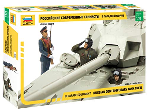 Zvezda 3685 500783685-1:35 Russian Contemporary Tank Crew - Juego de construcción de maqueta de plástico para Principiantes, detallado, sin Pintar