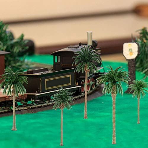 10 pcs Modelo de árboles, Palmeras De Coco Modelo, Modelo de Árbol Palmera Paisaje de Tren Plástico Verde, para Modelo Tren Ferrocarril Arquitectura Diorama Bricolaje de Paisaje (13 cm)