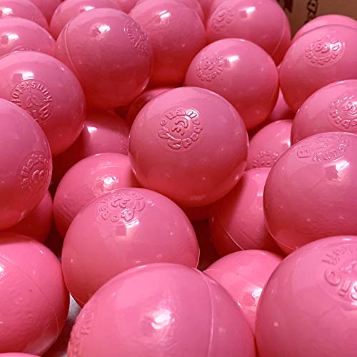 100 bolas de plástico ecológico para piscina de bolas de caña de azúcar renovable, materias primas, 6 cm de diámetro, para guarderías y comerciales, color rosa