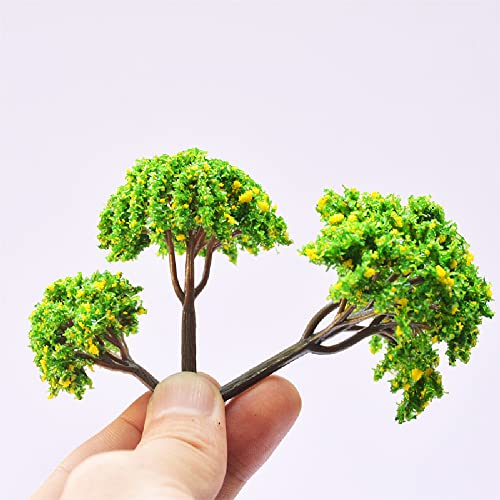 12 Piezas Árboles en Miniatura, Verde Natural Diorama Árboles, Diorama árboles en Miniatura Hecho de Plástico, para DIY, Mesa de Arena, Ferrocarril, Arquitectura, Paisaje en Miniatura