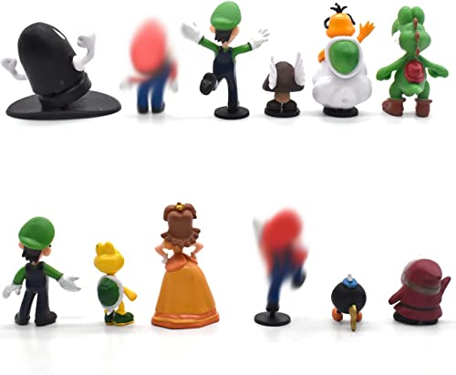 12pcs / Set Toys - Figuras de y Luigi Figuras de acción de Yoshi y Bros Figuras de Juguete de PVC de