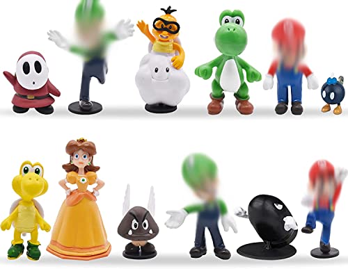 12pcs / Set Toys - Figuras de y Luigi Figuras de acción de Yoshi y Bros Figuras de Juguete de PVC de