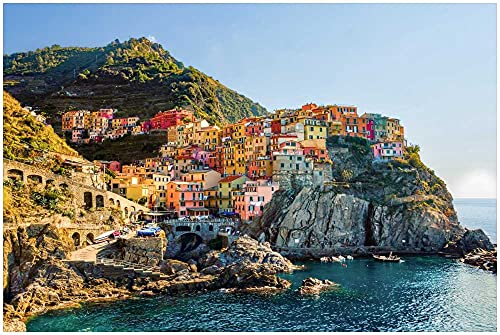 1500 Piezas Puzzle,Puzzle para Adultos,Regalo para Novia - Italia Paisaje de Cinque Terre Puzzle de Madera