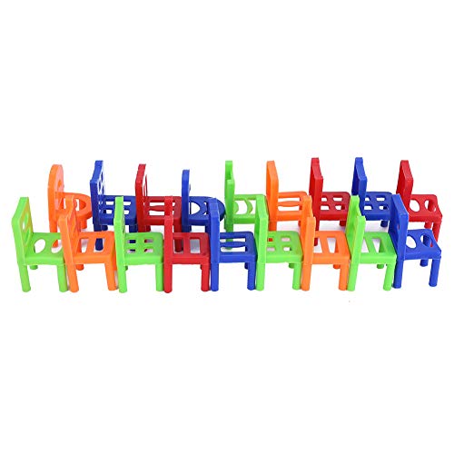 18PCS Equilibrio de juguetes Sillas de plástico Multicolor Mini Apilamiento Inteligencia Multijugador Juego de equilibrio Juego de niños Juego de aprendizaje
