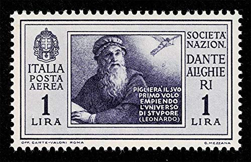 1932 Regno Società Nazionale Dante Alighieri Posta Aerea Leonardo SAS.A27 MNH/**