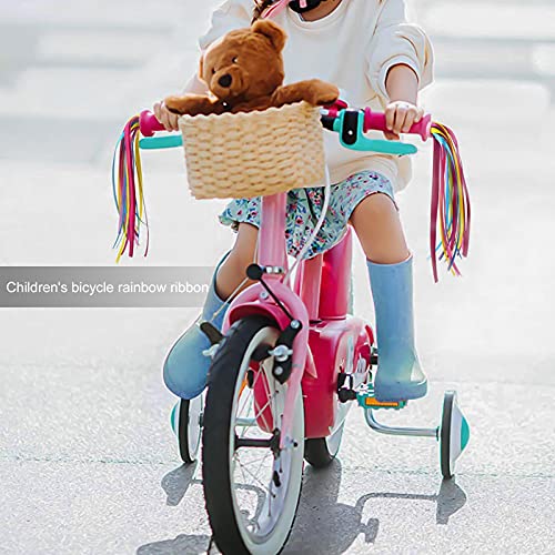 2 pares de serpentinas de bicicleta púrpura amarillo nylon poliéster para niños niñas niños scooters bicicletas triciclos manillar puños