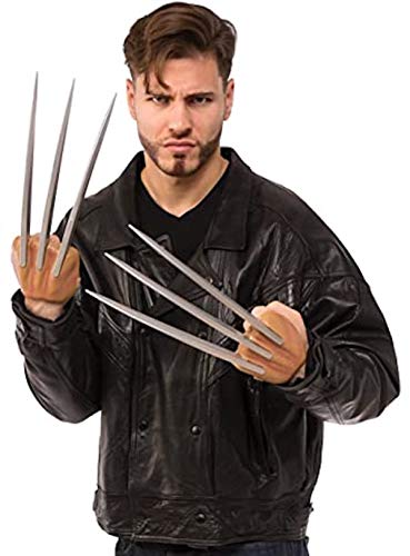 2 piezas Halloween Cosplay Wolverine Garras Wolf Paw Blade Logan Costume Prop Accesorio para Adultos Plata