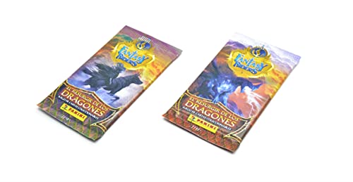 2 x Fantasy Riders 2 x Juego de Cartas Mixtas. Juego de Cartas coleccionables, 2 Paquetes, resurgir de los Dragones