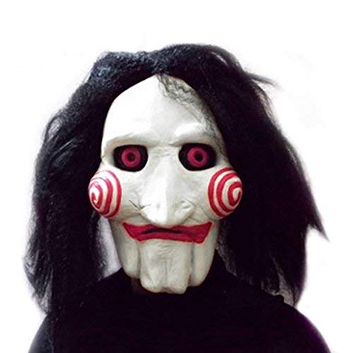 2x SET Cerdo + Máscara SAW JIGSAW con pelo sintético - Perfecto para carnaval y Halloween - Disfraz de adulto - Látex, unisex Talla única