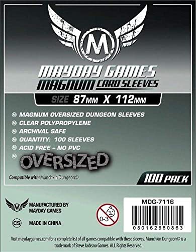 50 Mayday 87 x 112 Munchkin Dungeon Magnum Oversized Premium Card Sleeves Board Game