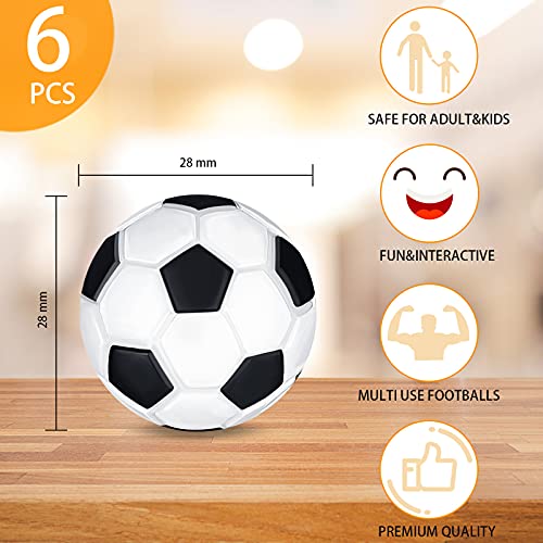6 Pelotas de Futbolín, Bolas de Repuesto de Mini Futbolín de 28 mm, Fútbol de Mesa Blanco y Negro Futbolín de Repuesto Pequeño para Suministros de Juego de Mesa Adultos