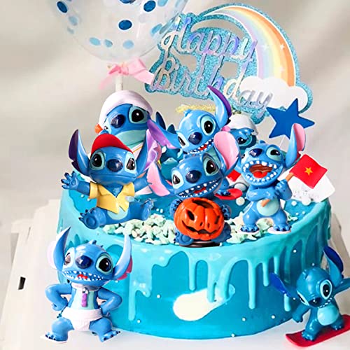 6 piezas de decoración de cumpleaños, Wopin- mini figuras Decoraciones de escritorio Regalos Figuras de cupcake Suministros para fiestas Figuras de adornos para pasteles Regalo Juguetes para niños.