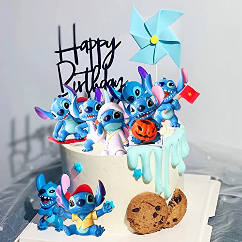 6 piezas de decoración de cumpleaños, Wopin- mini figuras Decoraciones de escritorio Regalos Figuras de cupcake Suministros para fiestas Figuras de adornos para pasteles Regalo Juguetes para niños.