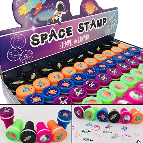 6 sellos * Espacio & astronauta * como regalo para cumpleaños infantiles o fiesta temática espacial | Perfecto para manualidades, pintar, como regalo y juego para niños.