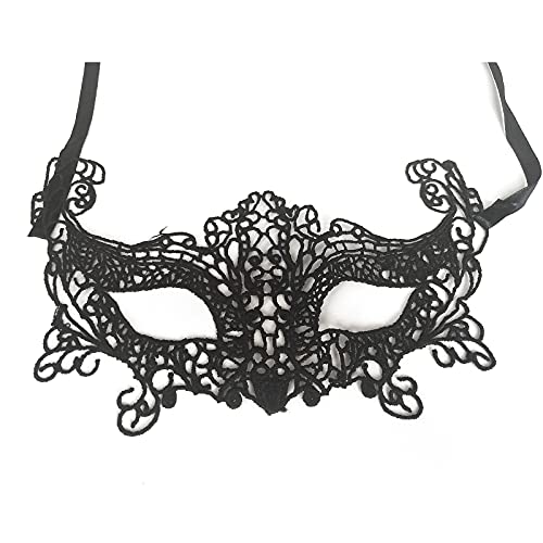8 Piezas de Plantilla de Máscara Veneciana, Máscara de Encaje, Máscara de Mascarada Veneciana, Máscara de Ojos de Encaje, Utilizada para Carnaval y Mascarada (Negro)