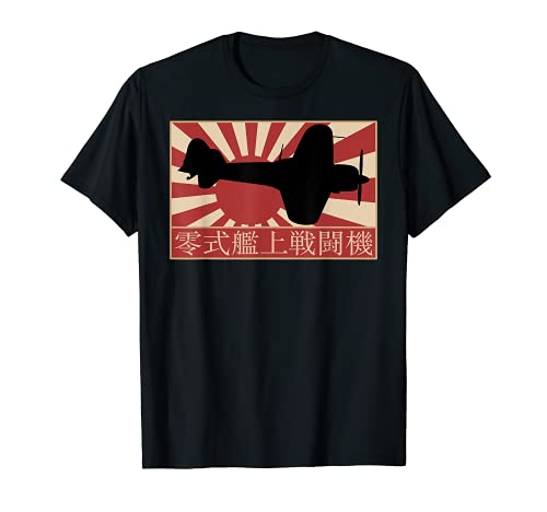 A6M Zero Japanese WW2 Fighter Plane Bandera de Japón Camiseta