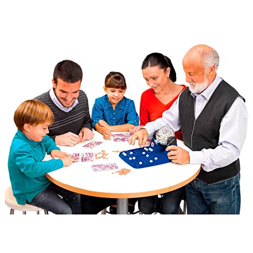 Acan Juego de Bingo Manual con 48 cartones y 90 Bolas, Incluye fichas de Juego, Juego de Mesa Tradicional, Familiar, mínimo 2 Jugadores, 30 x 23 x 14 cm, Modelo Aleatorio