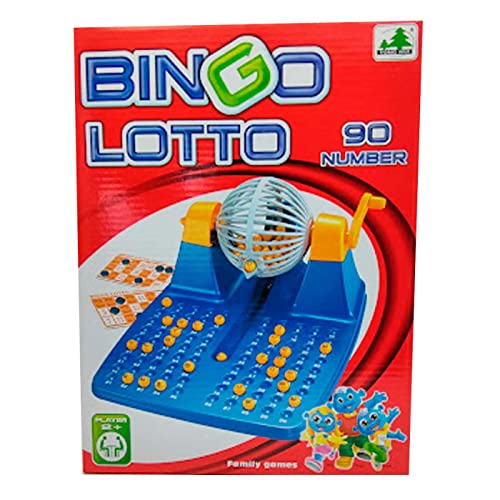 Acan Toinsa - Bingo Manual de 90 números con 24 cartones para 2 o más Jugadores, Juego de Mesa, lotería, Dimensiones 29 x 23 x 16 cm, Modelo Aleatorio
