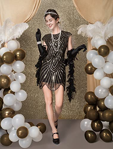Accesorios de los años 20 Disfraz Mujer Flapper Set, Accesorios de los años 20 Mujer Disfraz de Halloween Vestido Gran disfraz de Gatsby retro Accesorios para Halloween Navidad Fiesta de año nuevo