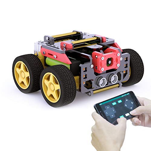 Adeept AWR 4WD WiFi Smart Robot Car Kit para Raspberry Pi 4/3 Modelo B + / B / 2B, DIY Robot Kit para niños y Adultos, OpenCV Target Tracking, Transmisión de Video, Raspberry Pi Robot con PDF Manual