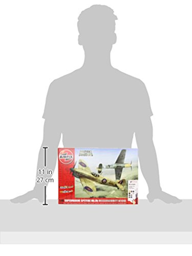 Airfix - Kit con Pinturas, Aviones Supermarine Spitfire MkVb/ Messerschmitt BF109E (Hornby A50160)