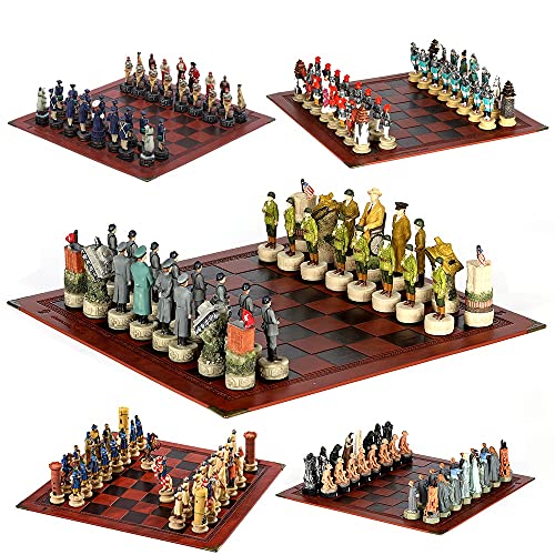 Ajedrez regalo Figuras históricas Theme Ajedrez Pieza de ajedrez Pieza de ajedrez Placa de piel Sistema de ajedrez Juego de mesa de lujo juego Juguete Regalo Alemania Segunda Guerra Mundial II Juego d