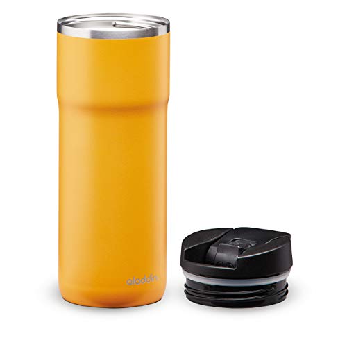 Aladdin Barista Java Thermavac Leak-Lock Termo Café Para Llevar 0.47L Sun Yellow – Botella Termica Acero Inoxidable - Se Mantiene Caliente 4 Horas - Libre de BPA - Apta Para Lavavajillas