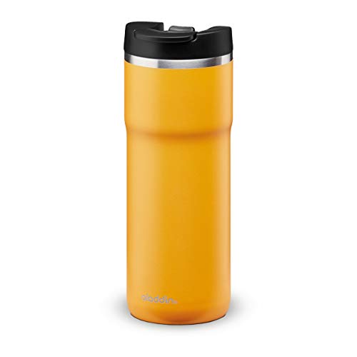 Aladdin Barista Java Thermavac Leak-Lock Termo Café Para Llevar 0.47L Sun Yellow – Botella Termica Acero Inoxidable - Se Mantiene Caliente 4 Horas - Libre de BPA - Apta Para Lavavajillas