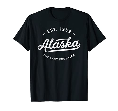 Alaska The Last Frontier Classic Vintage Retro Est 1959 Camiseta