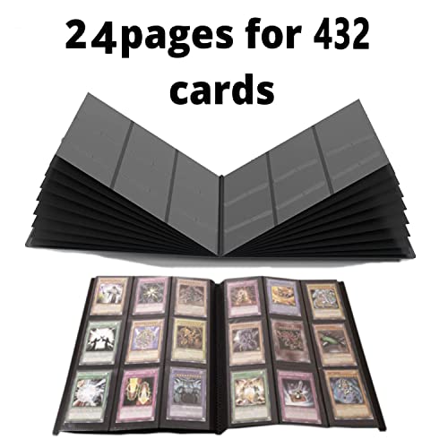 Álbum de cartas coleccionables, 432 pokemon,18 bolsillos por página, carpeta impermeable por Pokémon, correa elástica que evita que la tarjeta se caiga, color negro