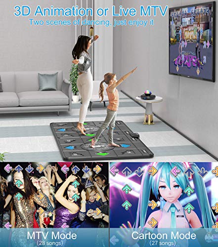 Alfombrilla de danza para niños y adultos, USB con juegos clásicos, alfombrilla de baile luminosa para PC, ordenador, TV (gris)