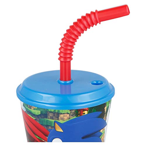 ALMACENESADAN 0514; Vaso con caña Sonic; Ideal para Fiestas y cumpleaños; Capacidad 430 ml; Producto de plástico Reutilizable; Libre de BPA