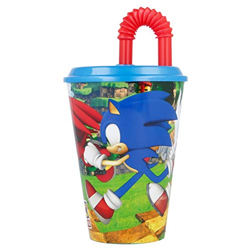 ALMACENESADAN 0514; Vaso con caña Sonic; Ideal para Fiestas y cumpleaños; Capacidad 430 ml; Producto de plástico Reutilizable; Libre de BPA