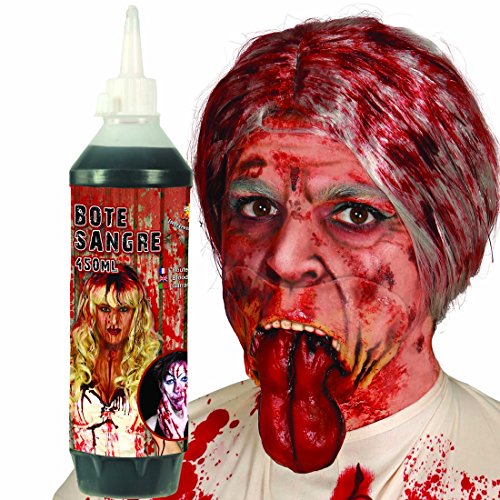 Amakando Maquillaje de Color Sangre Sangre Falsa 450 ml líquido Rojo para Disfraces Pintura roja Noche de Brujas Sangre Artificial Halloween Colorete de Vampiro