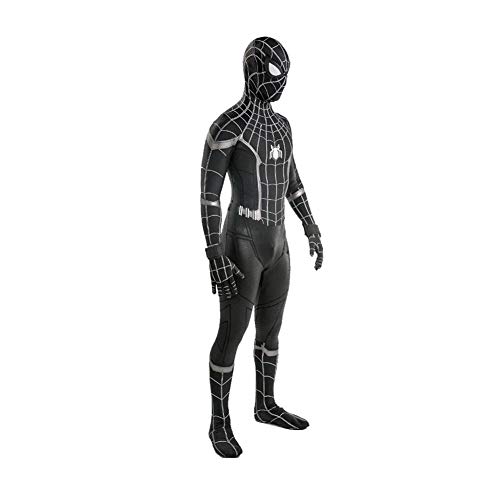 AMIMES Los niños de Halloween cosplay Amazing Spiderman adulto Negro Tight Body Suit tema del traje del vestido de partido superhéroe Fantasía (Adult M, Black)
