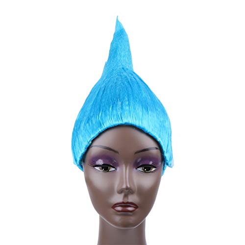 Amosfun Troll peluca en forma de llama cono peluca gorro elf cosplay disfraz disfrazarse para fiesta de disfraces de carnaval festivo de navidad (azul)