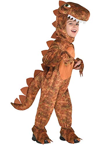 amscan 9904748 - Disfraz de tiranosaurio rex para niño, mono con capucha, 4-6 años, 1 unidad