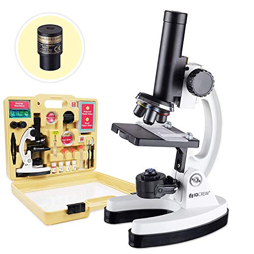 AmScope - IQCREW de 120X - 1200X Kit Premium para microscopio Stem de 85+ Piezas para niños con cámara a Color, Software Interactivo para niños - M40-K-MDM35