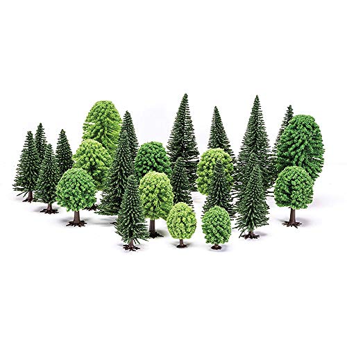 ANCLLO 30 árboles modelo 4,5 – 13 cm, arquitectura mixta de arena, modelo de árboles, para paisajes de bricolaje, color verde natural