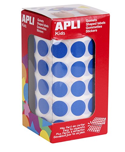 APLI Kids - Rollo de gomets redondos 15,0 mm, color azul