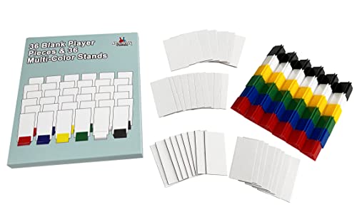 APOSTROPHE Games 36 juegos de mesa en blanco se levantan piezas del jugador con soportes de tarjetas multicolor