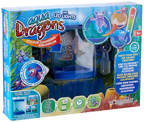 Aqua Dragons- Deluxe Colour Changing Juguete, Color azul (WORLD ALIVE 7002)