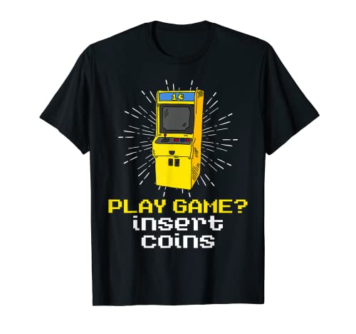 Arcade Gaming Retro Controller Game Over Play Juegos de Camiseta