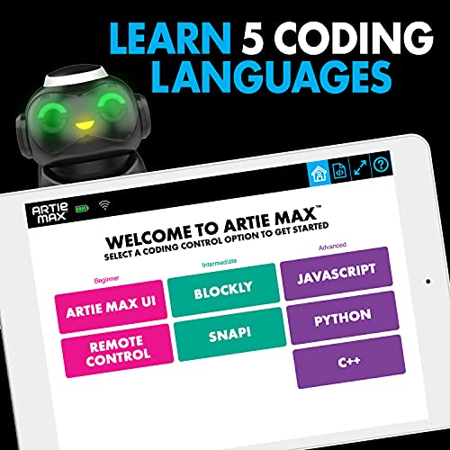 Artie Max, el robot para codificar y dibujar de Learning Resources, juguetes de STEM para niños de 8 a 12 años, los niños aprenden Blockly, Snap!, JavaScript, Python y C++